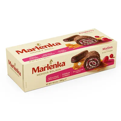 Immagine prodotto di MARLENKA® Rotolo al miele al cacao e lamponi 300 g