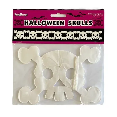 Obrázek produktu pro Papírová girlanda s motivem lebky s hnáty - HALLOWEEN - 300 cm