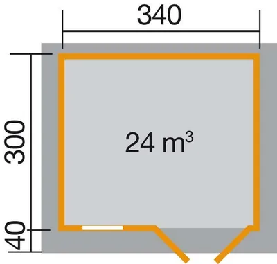 Produktbild von WEKA 163.3430.00.10 Premium Gartenhaus/Blockbohlenhaus Ingolstadt 1 seitlicher Eingang/Doppeltür/Einzelfenster ; Größe: 2 ; Farbgebung:  ; Wandstärke: 28 mm ; Maße (LxBxH): 340 cm x 340 cm x 290 cm ; Seitenwandhöhe: 238 cm