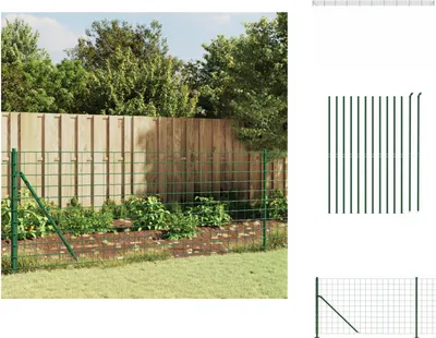 Produktbild von vidaXL Maschendrahtzaun mit Bodenflansch Grün 0,8x25 m -  Zaunfelder