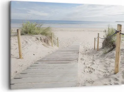 Produktbild von Bild auf Leinwand - Leinwandbild - Einteilig - Strand Düne Eintritt - 120x80cm - Wand Bild - Wanddeko - Wandbilder - Leinwanddruck - Bilder - Wanddekoration - Leinwand bilder - AA120x80-4188