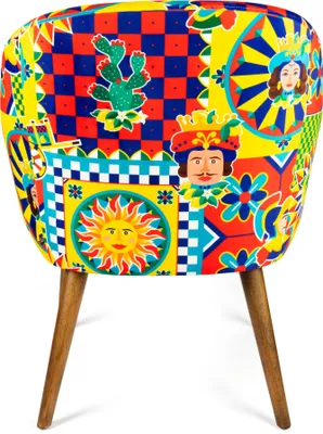 Image de Excelsa Sicilian Rhapsody fauteuil en polyester et contreplaqué 70x65x83 cm multicolore