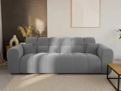 Produktbild von LetSit Sofa Andrea 3 Curio 3-Sitzer Sofa Couch Zierpolsterung Freistehendes Lounge Sofa Bequem zum Entspannen Für Wohnzimmer Wartezimmer Büro Grau