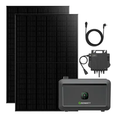 Produktbild von Growatt NOAH 2000 Balkonkraftwerk 910W mit NEO 800W Microinverter und 5M AC Kabel, App-Steuerung, Plug-and-Play