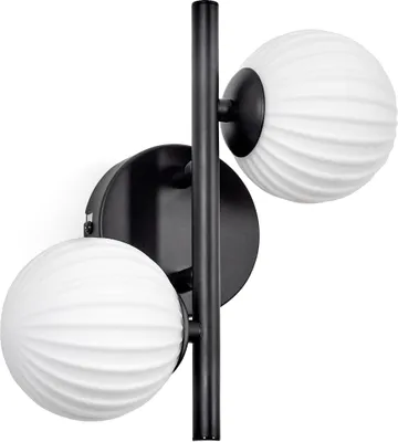 Produktbild von Isorella Wandlampe aus Metall/Riffelglas in Schwarz/Weiß