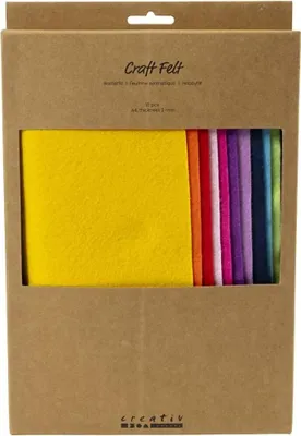 Produktbild von Creativ Company CC Bastelfilz A4 Bunt