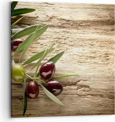 Produktbild von Bild auf Leinwand - Leinwandbild - Oliv italien aroma diät - 70x70cm - Wand Bild - Wanddeko - Leinwanddruck - Bilder - Kunstdruck - Wanddekoration - Leinwand bilder - Wandkunst - AC70x70-2420