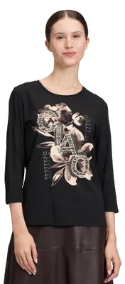 Productafbeelding van Betty Barclay dames basic shirt met print, model 36, zwart/bruin