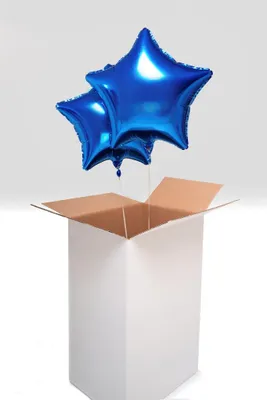 Produktbild von 2 Helium gefüllte blaue sternförmige Metallballons