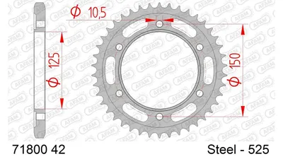 Produktbild von AFAM Kettenrad 71800-42 Hinten für KTM MOTORCYCLES ADVENTURE Stahl