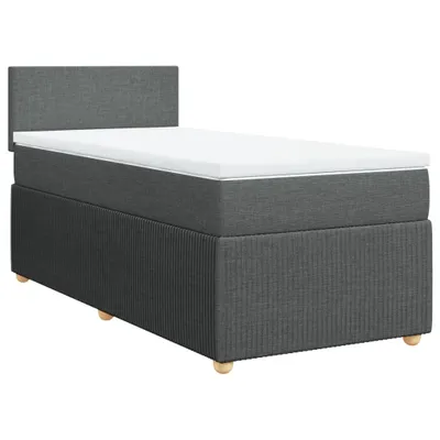 Produktbild von Boxspringbett mit Matratze Dunkelgrau 100x200 cm Stoff