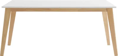 Produktbild von Miliboo - Esstisch ausziehbar helles Holz und weiß L160-205 cm SWAD