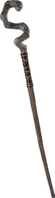Obrázek produktu pro Kouzelná hůlka ve tvaru hada s hadím žezlem šedá 120 cm - univerzální velikost