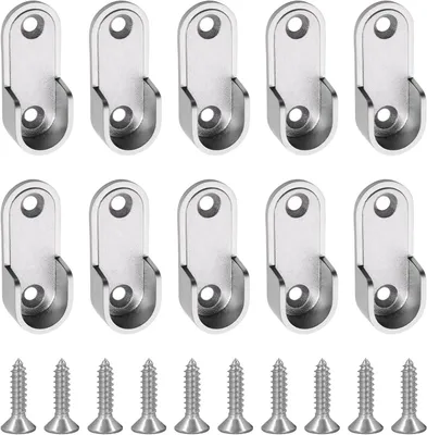 Produktbild von Kleiderstangenhalter oval, Zinklegerung, 16 mm Durchmesser, 10 Stück, für Kleiderstangen