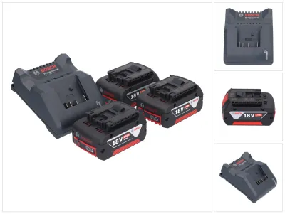 Immagine prodotto di Caricabatterie Bosch GAL 18V-20 10,8 - 18 V 2 A ( 2607226281 ) + 3x GBA 18 V 5,0 Ah ( 3x 2607337069 )
