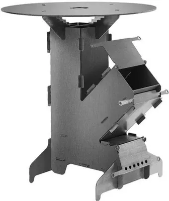 Obrázek produktu pro Grilovací deska Raketoven - průměr 49 cm, grilovací plocha - 17,5 kg, ocel, vhodná pro grilování na dřevěné uhlí, pro venkovní použití, camping, barbecue