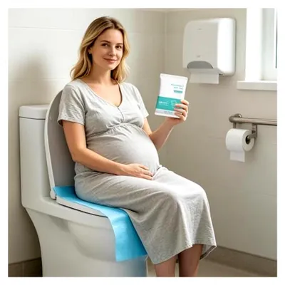 Produktbild von Einweg-Toilettensitzauflagen für Reisen | 10 Stück wasserdichte Klobrillenabdeckungen