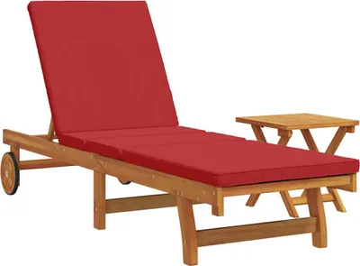 Image de vidaXL Chaise longue 1 personne 2 pièces Marron Bois massif Acacia