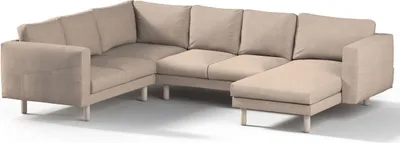 Produktbild von Dekoria Bezug für Norsborg 5-Sitzer Ecksofa mit Recamiere, beige-grau, Norsborg Bezug für 5-Sitzer Ecksofa mit Recamiere