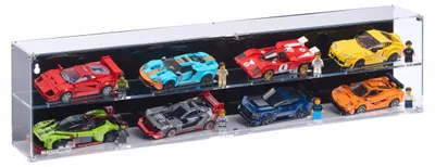 Imagen del producto de Vitrina negra para 8 coches LEGO® Speed Champions (2x4), como por ejemplo, coches de Fórmula 1