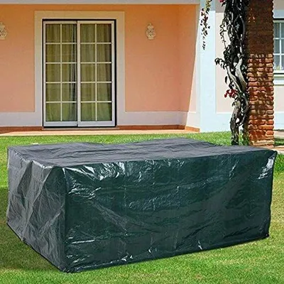 Imagen del producto de Funda protectora impermeable para muebles de jardín Unyqoos®: protección UV, material PE transpirable, 250 x 200 x 90 cm, cordón de ajuste, ideal para terrazas y balcones