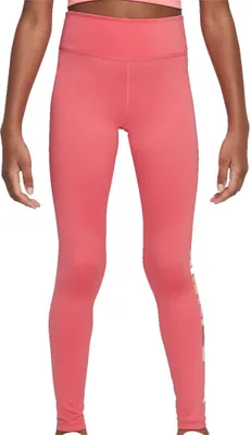 Produktbild von NIKE G NK Df One Tght Logo Prnt Leggings Kinder rosa XL