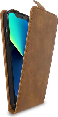 Obrázok produktu pre Cadorabo puzdro pre Apple iPhone 13 ochranné puzdro v hnedej farbe flipové puzdro na mobilný telefón kryt z umelej kože