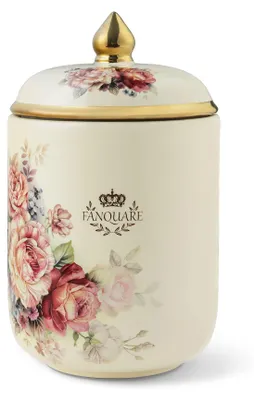 Obrázek produktu pro Keramická dóza na skladování, 19 cm, objem 900 ml, s víkem, vhodná do kuchyně