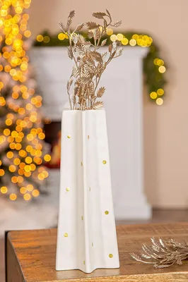 Produktbild von Gilde Vase, Dotti, Porzellan, weiß, VE 4, D. 10 cm Höhe: 22.00 cm Durchmesser: 10.00 cm 27692