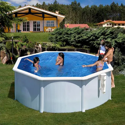Produktbild von Stahlwandpool Gre GIANT Komplettset Rundpool rund 460 x 120 cm weiß