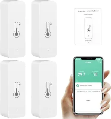 Produktbild von Ailao 4pcs WiFi Thermometer WiFi Hygrometertemperatur Tuya Smart App Indoor Support Alexa