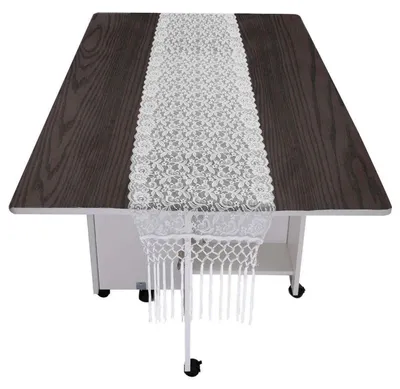 Immagine prodotto di Runner da tavolo in pizzo con ricamo, bianco, 34x178 cm