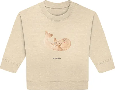 Produktbild von Mr. & Mrs. Panda Organic Baby Pullover Robbe Liegen 24. - 36. Monat - Natural Raw - Geschenk, Lachen, Seehund, Ostsee, Bullover, Freude, Nordsee, Strand, Lustige Sprüche