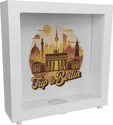 Produktbild von Trip to Berlin Rahmen Spardose aus Holz