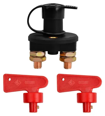 Produktbild von Batterie-Trennschalter 12V, Batterie-Trennschalter mit 2 Schlüsseln, Notstrom-Kill-Trennschalter, Ein-Aus-Trennschalter, 12 V/24 V, für Autos, LKWs, Wohnmobile