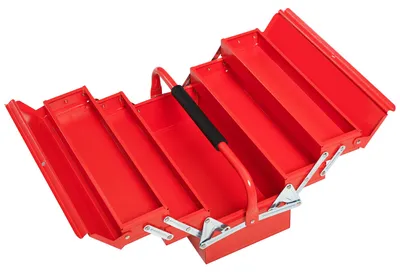 Productafbeelding van DURHAND gereedschapskist, gereedschapskoffer met 5 compartimenten, staal, 45 x 20 x 34,5 cm