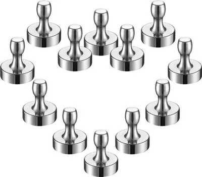 Image de Aimants néodyme puissants avec poignée, 15 x 18 mm, lot de 12, blancs