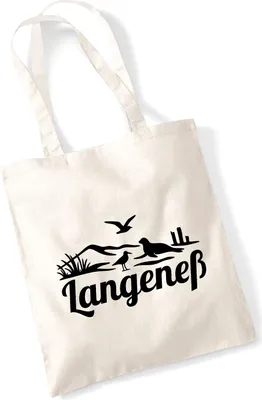 Produktbild von Huuraa Jutebeutel Langeneß Strandmotiv 10 Liter Natural Baumwolle Tasche Geschenkidee
