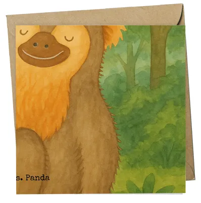 Produktbild von Mr. & Mrs. Panda Glückwunschkarte Affe Design - Weiß - Geschenk, Motivation, Selfcare, Selbstbewusstsein, doppelkarte, Affen, Klappkarte, anlasskarte, Grußkarte, Liebe