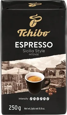A package of Tchibo Espresso Sicilia Style coffee beans.