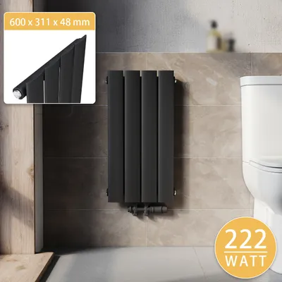 Produktbild von SONNI radiátor vertikální malý deskový radiátor antracit 600×311mm