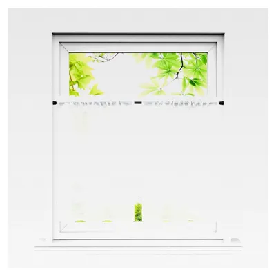 Produktbild von Scheibengardinen 2er Set Kurzstores im Landhausstil Halbtransparente Bistrogardine in Leinenoptik für Kleinfenster in der Küche Weiß BxH 76x92 cm*2
