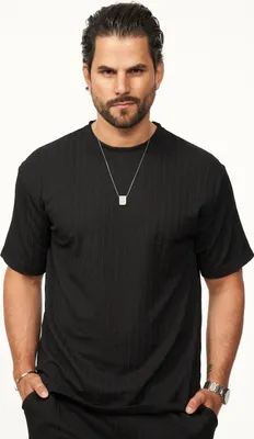 Produktbild von CARISMA Herren T-Shirt mit Strickstruktur & Rundhals für Herren Kurzarm Shirt mit Crew-Neck Ausschnitt im Regular-Fit