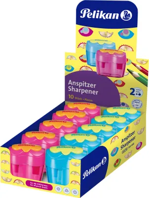 Zdjęcie produktu dla Pelikan 700696, Temperówka ręczna, Niebieski, Różowy, 10 szt.