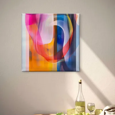 Produktbild von Leinwand Bilder auf Keilrahmen - Abstrakt Bunt Modern FARBTANZ - moderne Wanddeko für Wohnzimmer, Wandbild Kunstdruck XXL | Alivia Arts