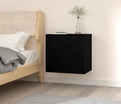 Produktbild von The Living Store Wand-Nachttisch Schwarz 50x36x47 cm