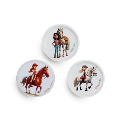 Produktbild von Belmil Patches mit Klettverschluss Set 3-teilig- kompatibel mit Schulranzen Classy Plus/Smarty/Motion "Lovely Horse"