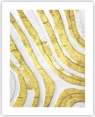 Produktbild von Poster - Poster ohne Rahmen - Abstraktion Gold Weiß - 40x50 cm - Wand Bild - Wanddeko - Wandbilder - Kunstposter - Wandposter - Bilder - Kunstdruck - Wanddekoration - Wandbild - P2XPA40x50-4511