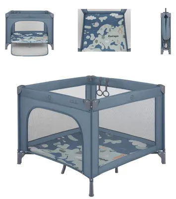 Produktbild von Kikka boo Laufstall Enjoy Matratze Reißverschluss klappbar Tasche Hängegriffe blau