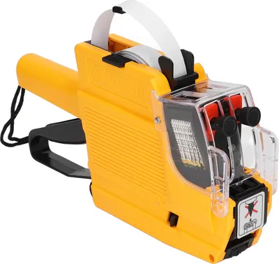 Zdjęcie produktu dla Pistolet do naklejek cenowych 10 cyfr 2 linie Marker do naklejek Narzędzie do biurowego sklepu detalicznego Żółty